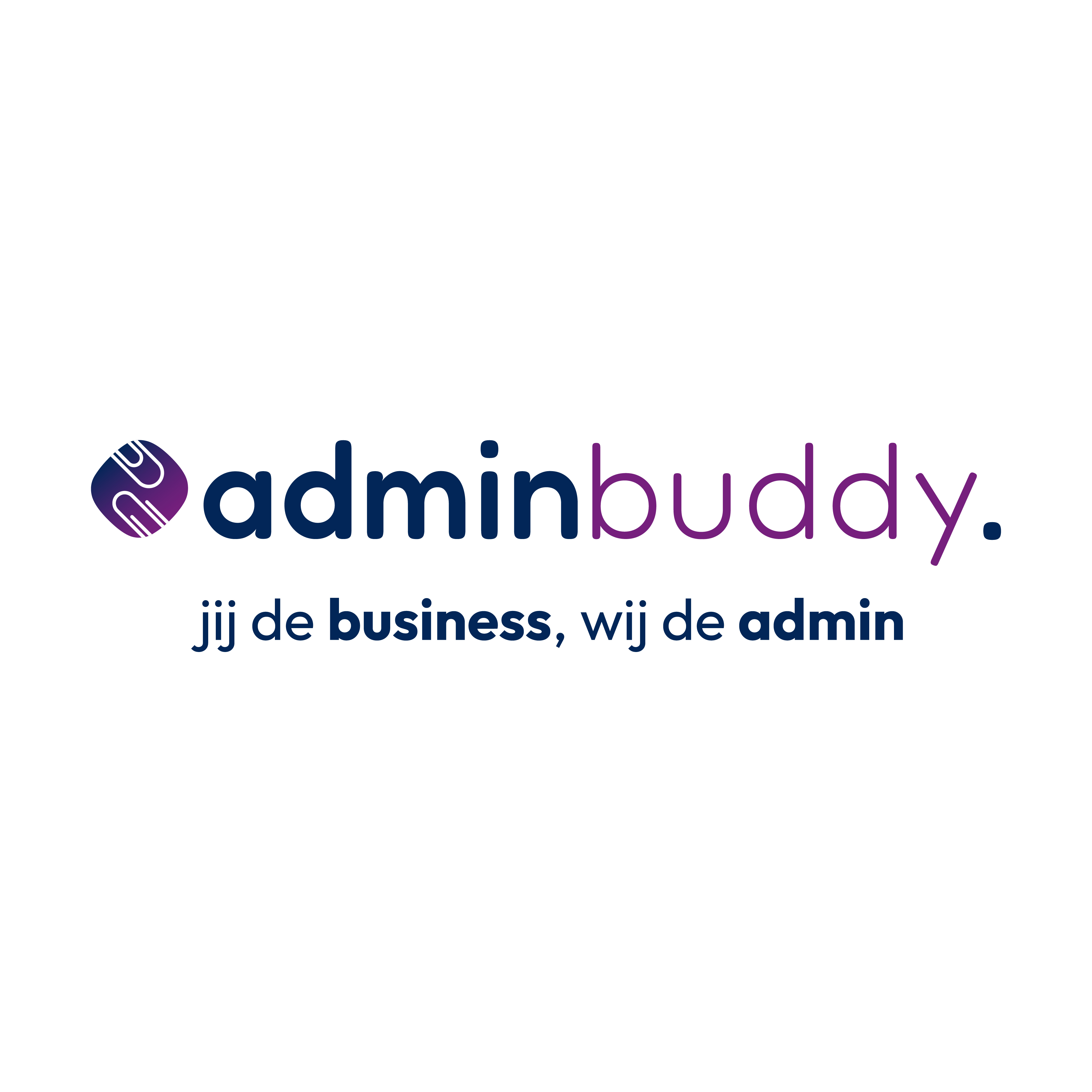 Logo Adminbuddy. Jij De Business Wij De Admin Square
