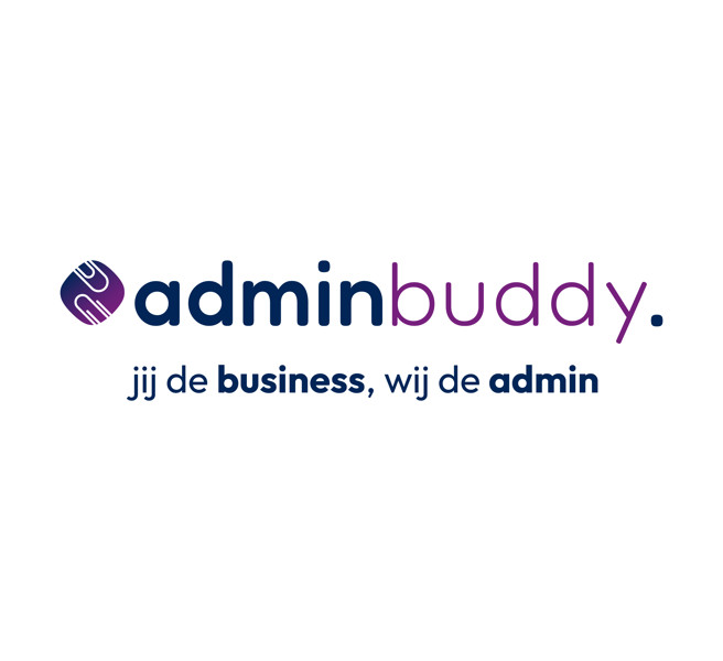 Logo Adminbuddy. Jij De Business Wij De Admin Square
